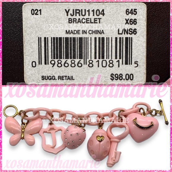 Juicy Couture Pink Vintage Charm Bracelet - Picture 15 of 16